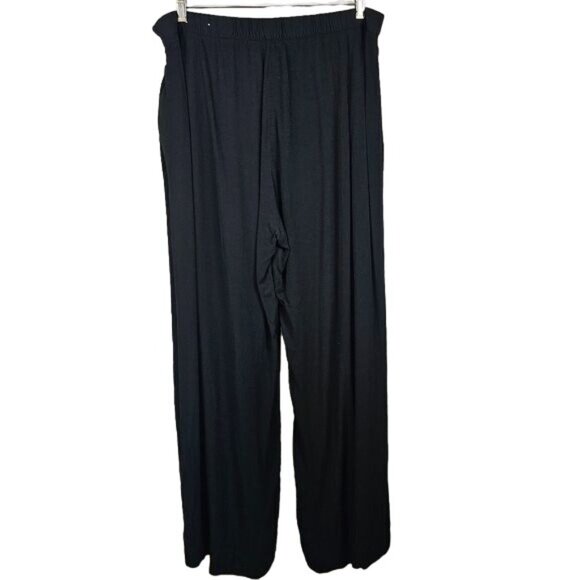 Soft Surroundings Black Wide Leg Pants Sz 18W High Waist Lightweight Capsule - Picture 1 of 14